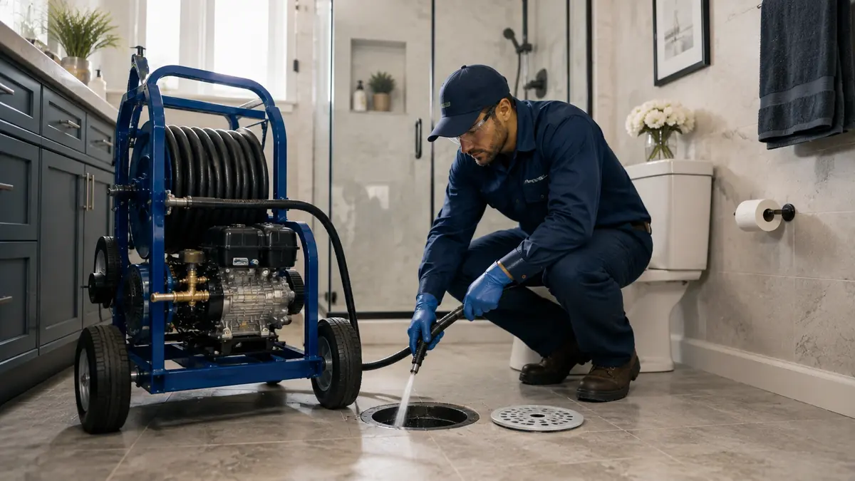 Bathroom Drain Hydro Jetting in Hacienda Heights